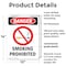 Signmission Smoking Prohibited Danger Sign, Plastic, 10in W x 14in L, 2PK OS-2PACK-DS-P-1014-V-1575 - alternate 6